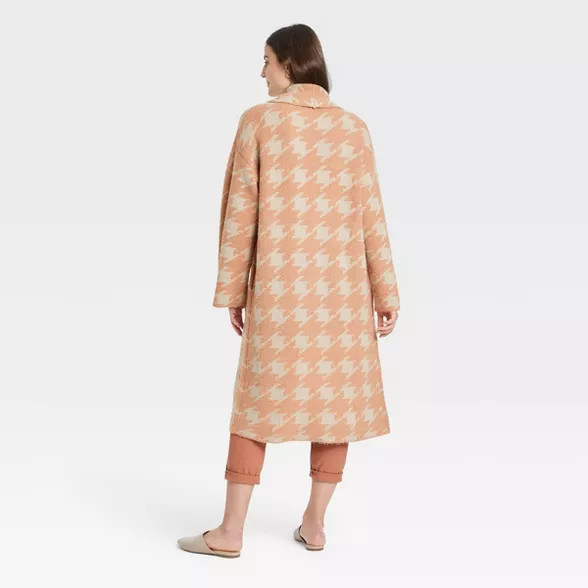 Women's Houndstooth Open-Front Sweater Cardigan - A New Day™ | Target