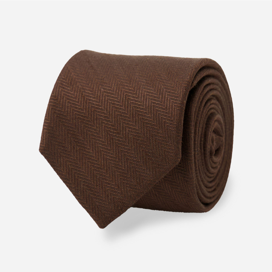 Alleavitch Herringbone Chocolate Brown Tie | The Tie Bar