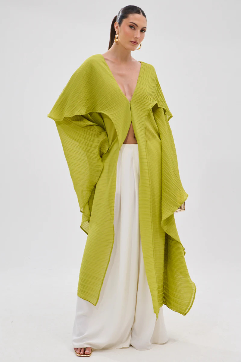 AKIRA Fly Away With Me Blouse In Chartreuse | Size Large/XL | AKIRA