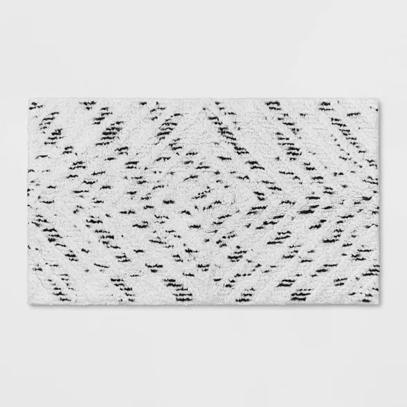Diamond Bath Rug (20"x34") Black/White - Threshold™ | Target