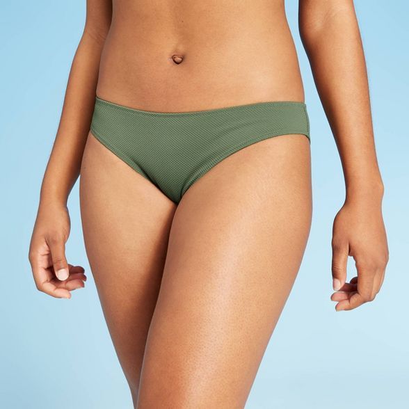 Women's Textured Cheeky Bikini Bottom - Shade & Shore™ Palm Green | Target