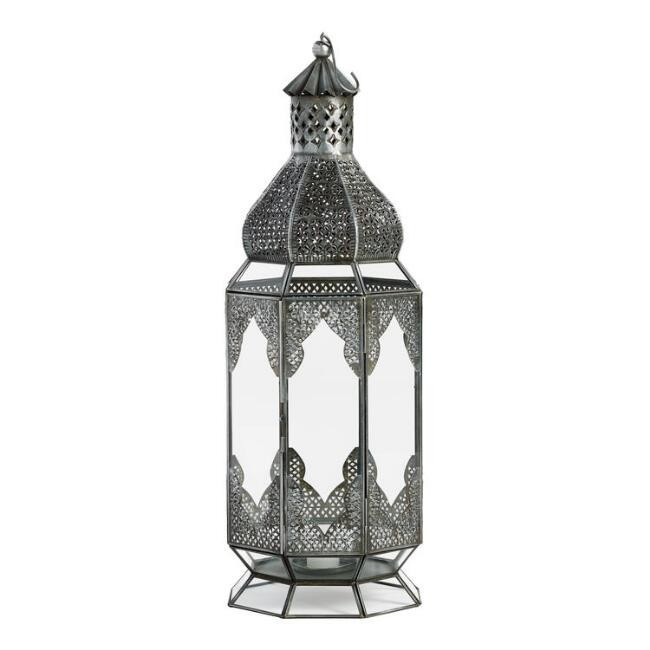 Extra Large Antiqued Zinc Latika Lantern | World Market