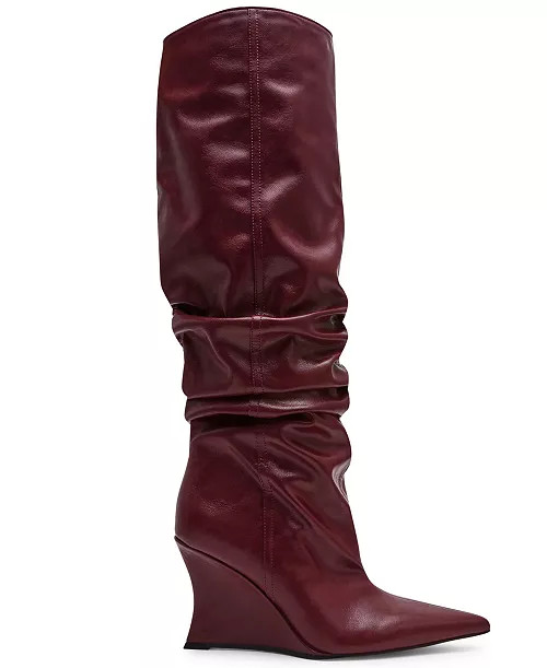 Women's Distortion Knee-High Slouch Wedge Boots | Macy's