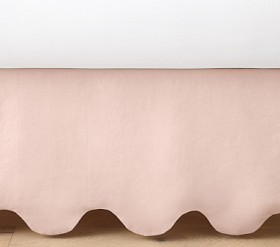 Scalloped European Linen Crib Skirt | Pottery Barn Kids