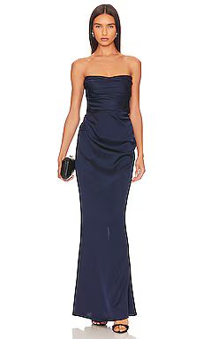 Nookie Emelie Strapless Gown in Navy from Revolve.com | Revolve Clothing (Global)