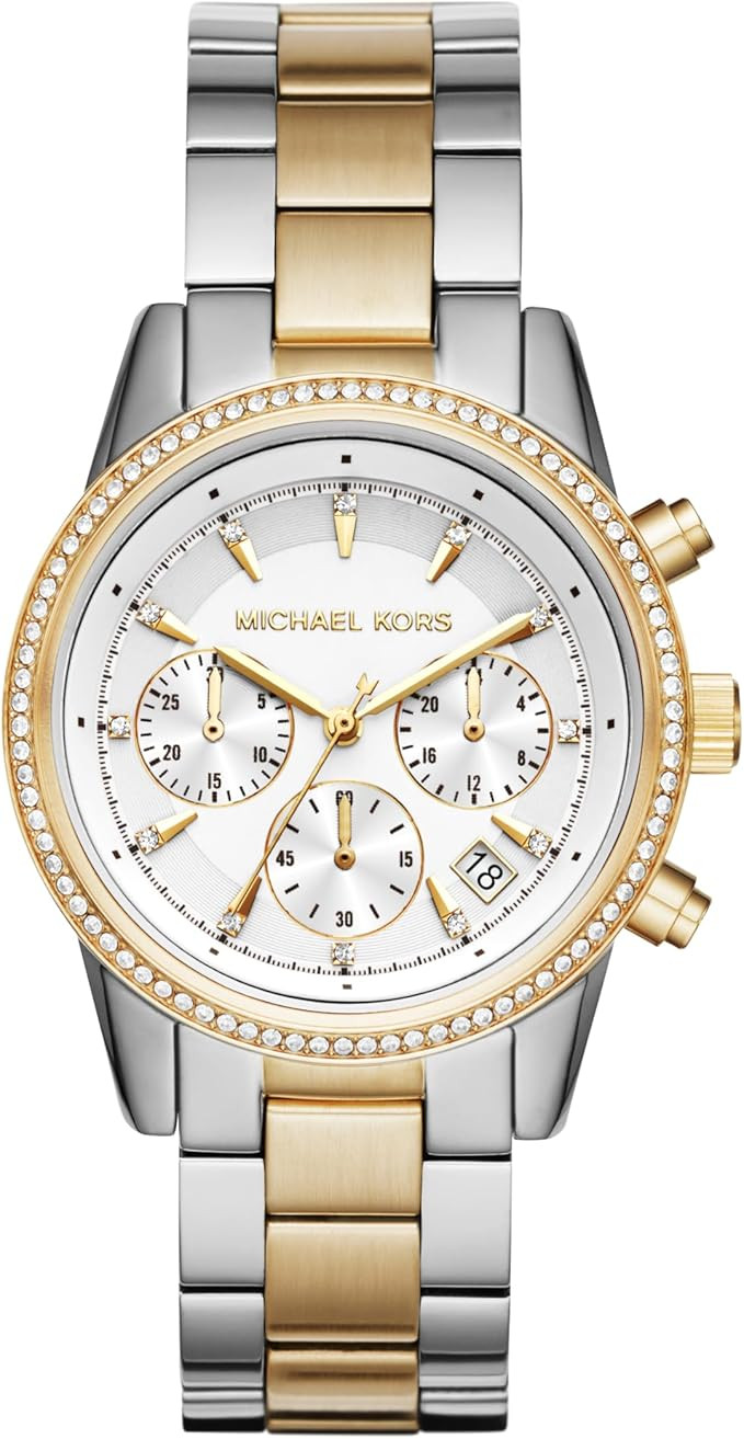 Michael Kors Ritz Women's Watch, Stainless Steel and Pavé Crystal Watch for Women | Amazon (US)