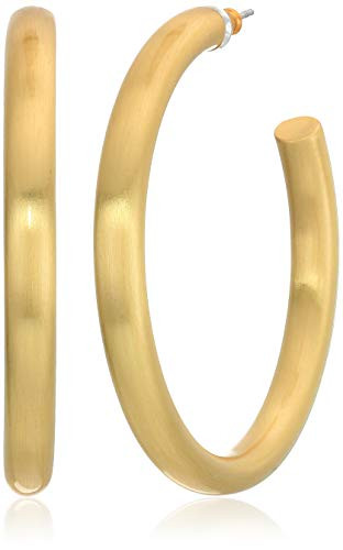 Lucky Brand Women's Gold Large Tubular Hoop Earrings, One Size | Amazon (US)