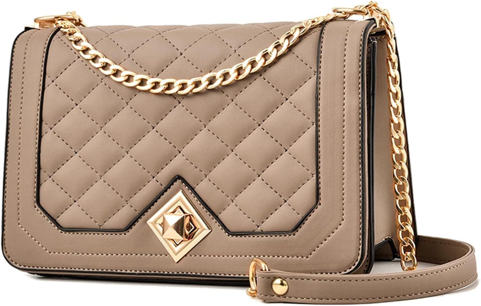 Myhozee Quilted Crossbody Bags for Women, Small Crossbody Purses Chain Shoulder Bag for Womens | Amazon (US)