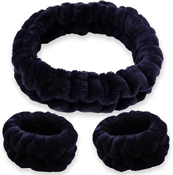 FROG SAC Puffy Spa Headband and Wristbands for Face Washing, Fuzzy Skincare Headbands for Women, ... | Amazon (US)
