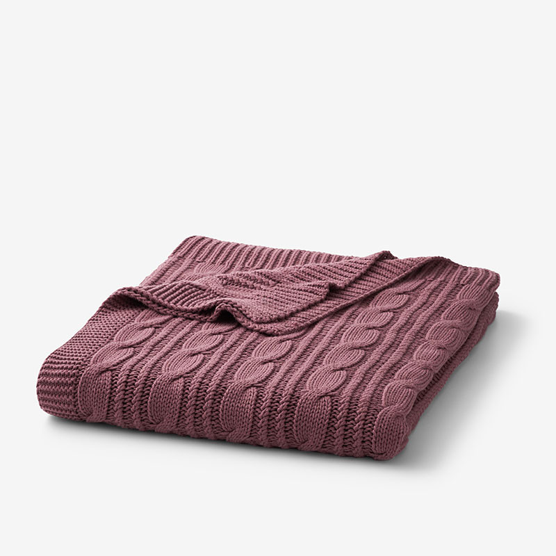 Chunky Cable Knit Throw - Rose | The Company Store