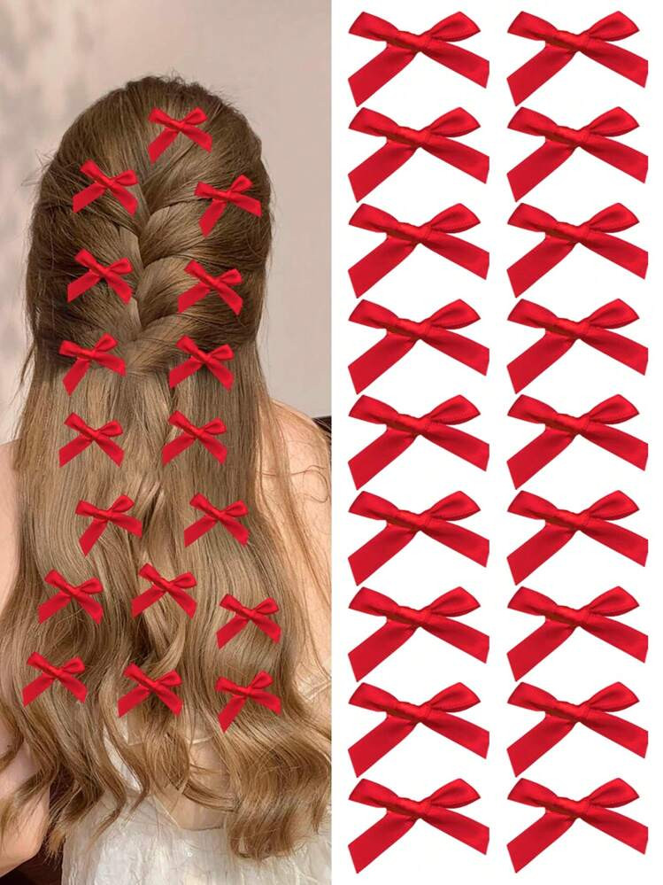 Red bow clips | SHEIN