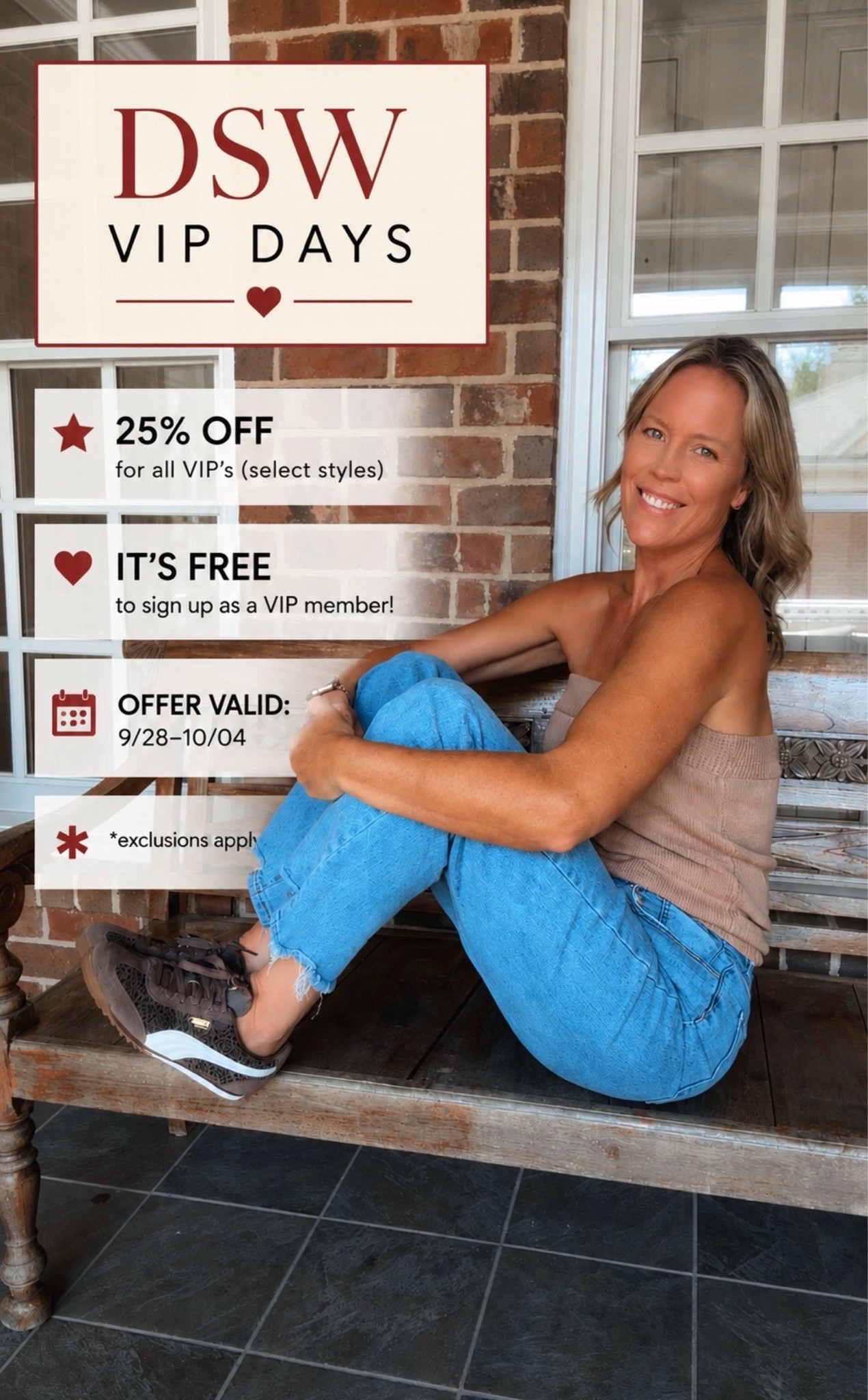 Your fall shoe rotation just got a little more dangerous.
I found such a good pair at DSW, and the timing couldn't be better because DSW VIP Days are almost here.
From 9/28-10/04, all VIPs get 25% off - and yes, it's FREE to sign up as a VIP member!
Consider this your sign to start building that fall shoe lineup.
@dsw #MyDSW #ad
*DSW VIP Days | 25% Off for all VIP's| It's free to sign up as a VIP member! | Offer valid: 9/28-10/04 | exclusions apply
Use code VIPBUDDY

@shop.ltk #liketkit

#LTKSaleAlert