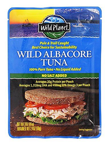 Wild Planet Albacore Tuna, No Salt, 3-Ounce Pouch | Amazon (US)