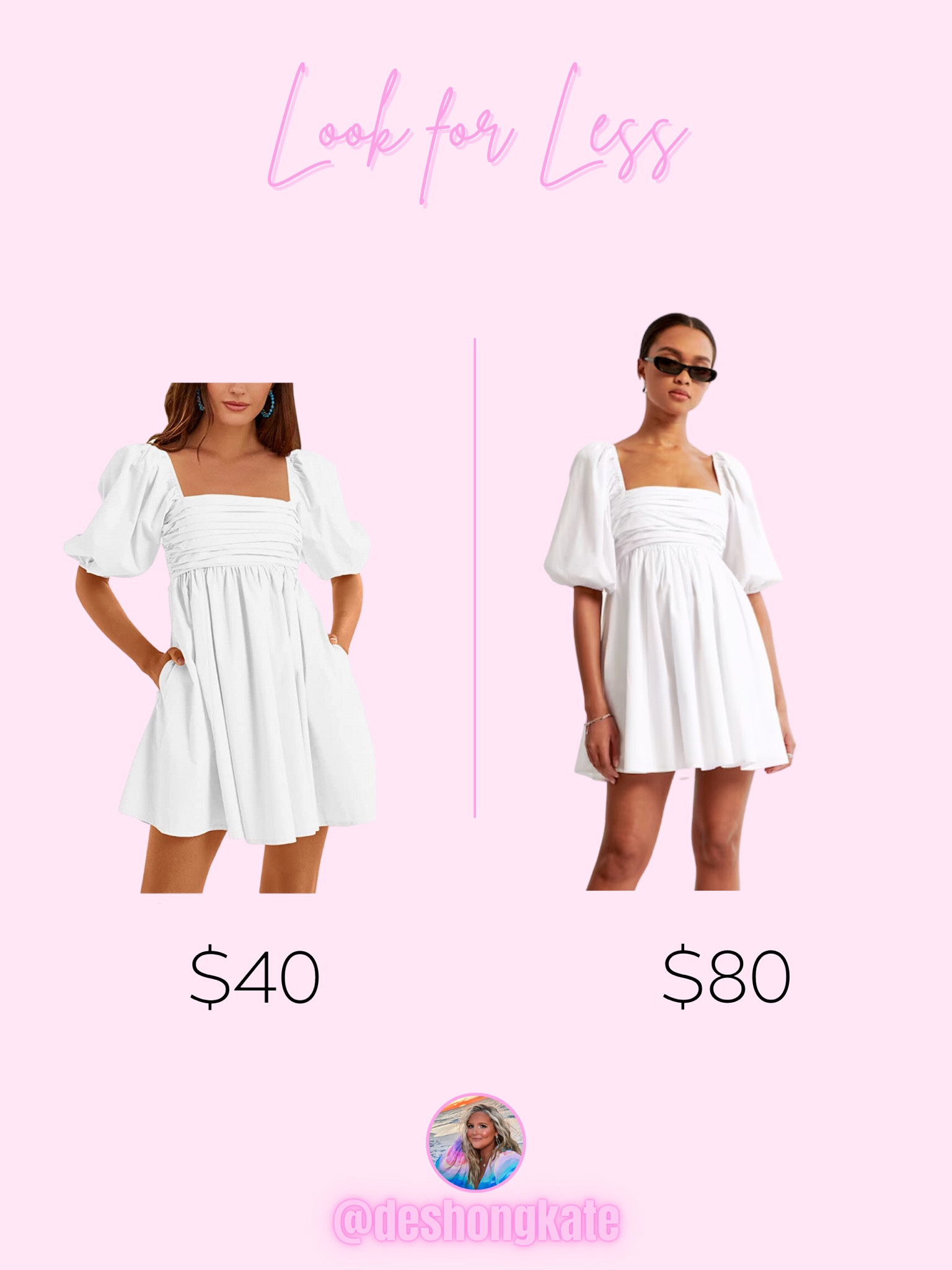 Look for less. Budget shopping. Abercrombie. Amazon. Puff sleeve dress. White dress. Amazon find. Summer outfits. Dupe.