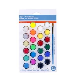 Acrylic Paint Pots & Paintbrush by Artist's Loft™ Necessities™ | Michaels | Michaels Stores