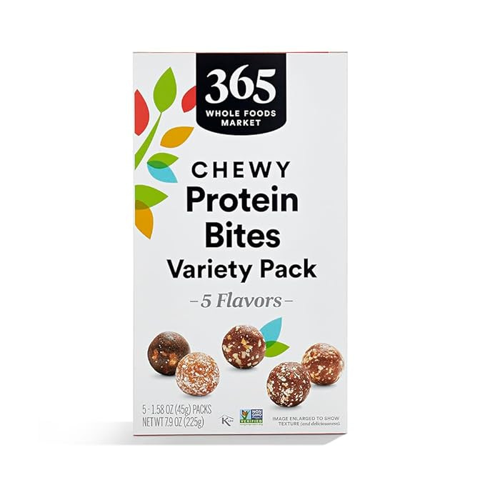 365 by Whole Foods Market, Chewy Protein Bites Variety Pack, 1.58 Ounce (Pack of 5) | Amazon (US)