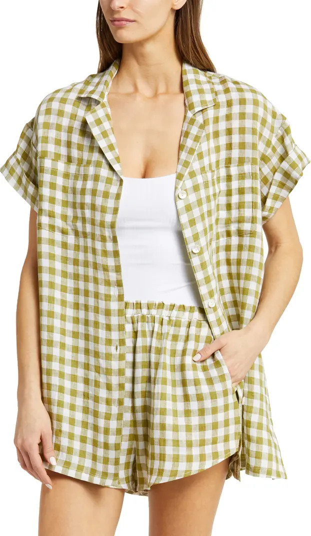 Playa Pocket Linen Cover-Up Tunic | Nordstrom