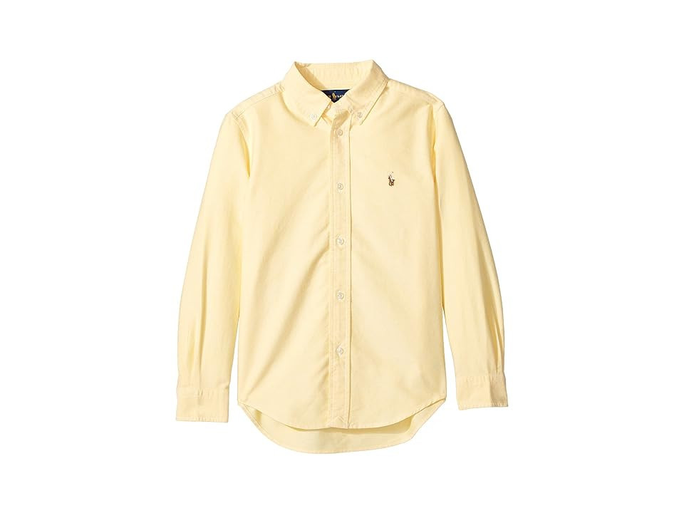 Polo Ralph Lauren Kids Cotton Oxford Sport Shirt (Little Kids) Boy's Long Sleeve Button Up Yellow : 4 Little Kid | Zappos