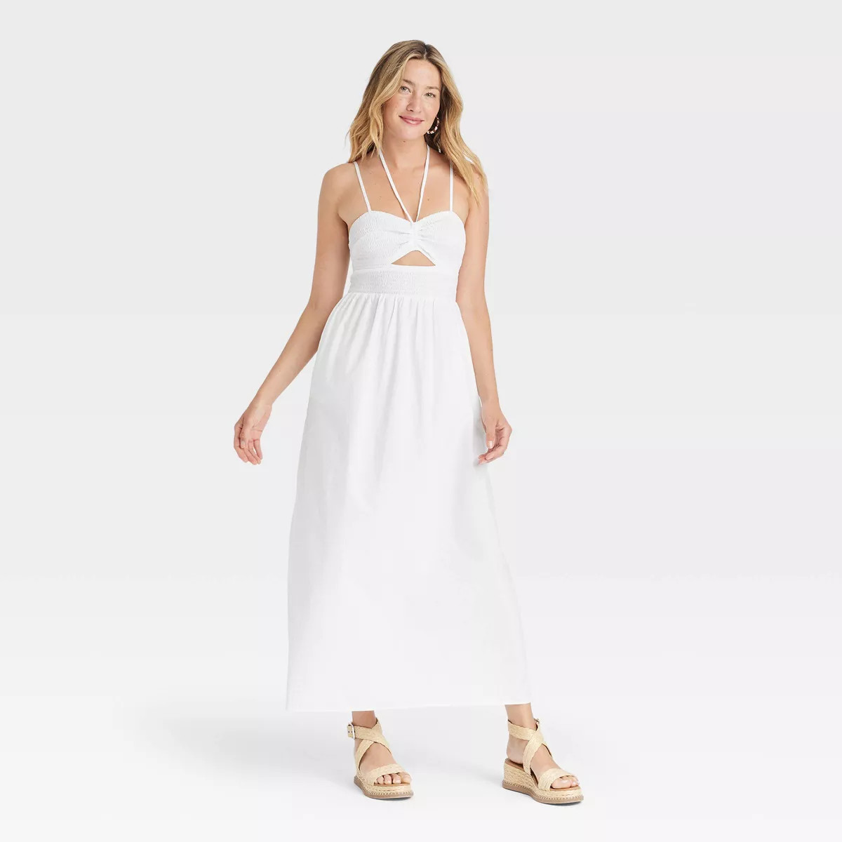 Women's Smocked Cut-Out Maxi Sundress - Universal Thread™ | Target