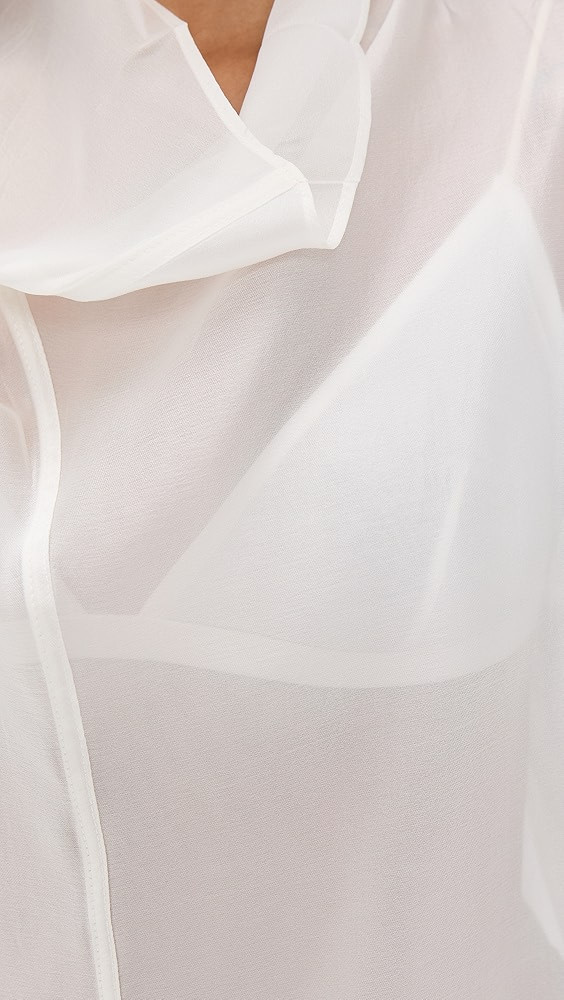 Sheer High Cowl Neck Blouse | Shopbop