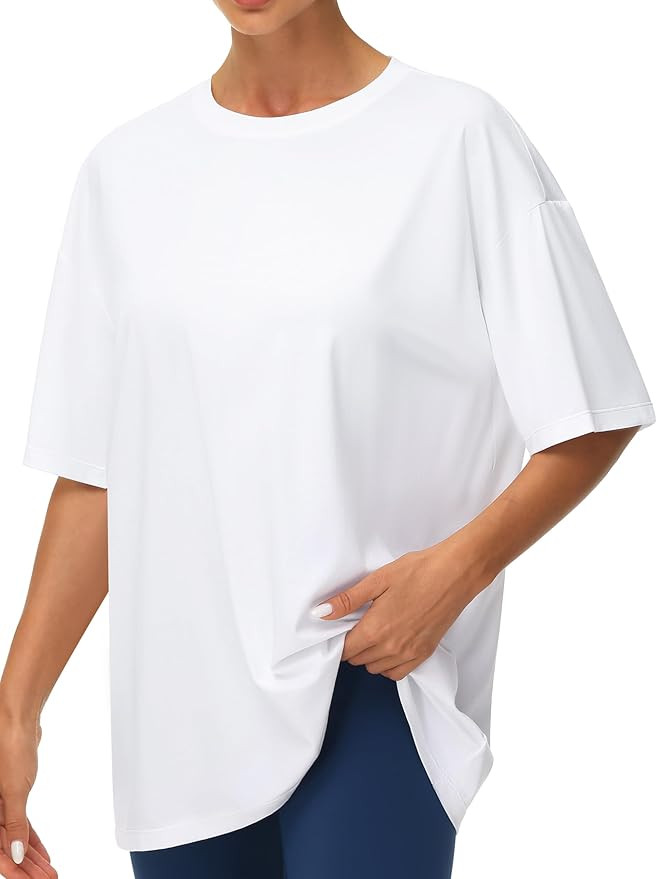 THE GYM PEOPLE Women's Casual Oversized T-Shirts Summer Crewneck Short Sleeve Workout Basic Tee T... | Amazon (US)