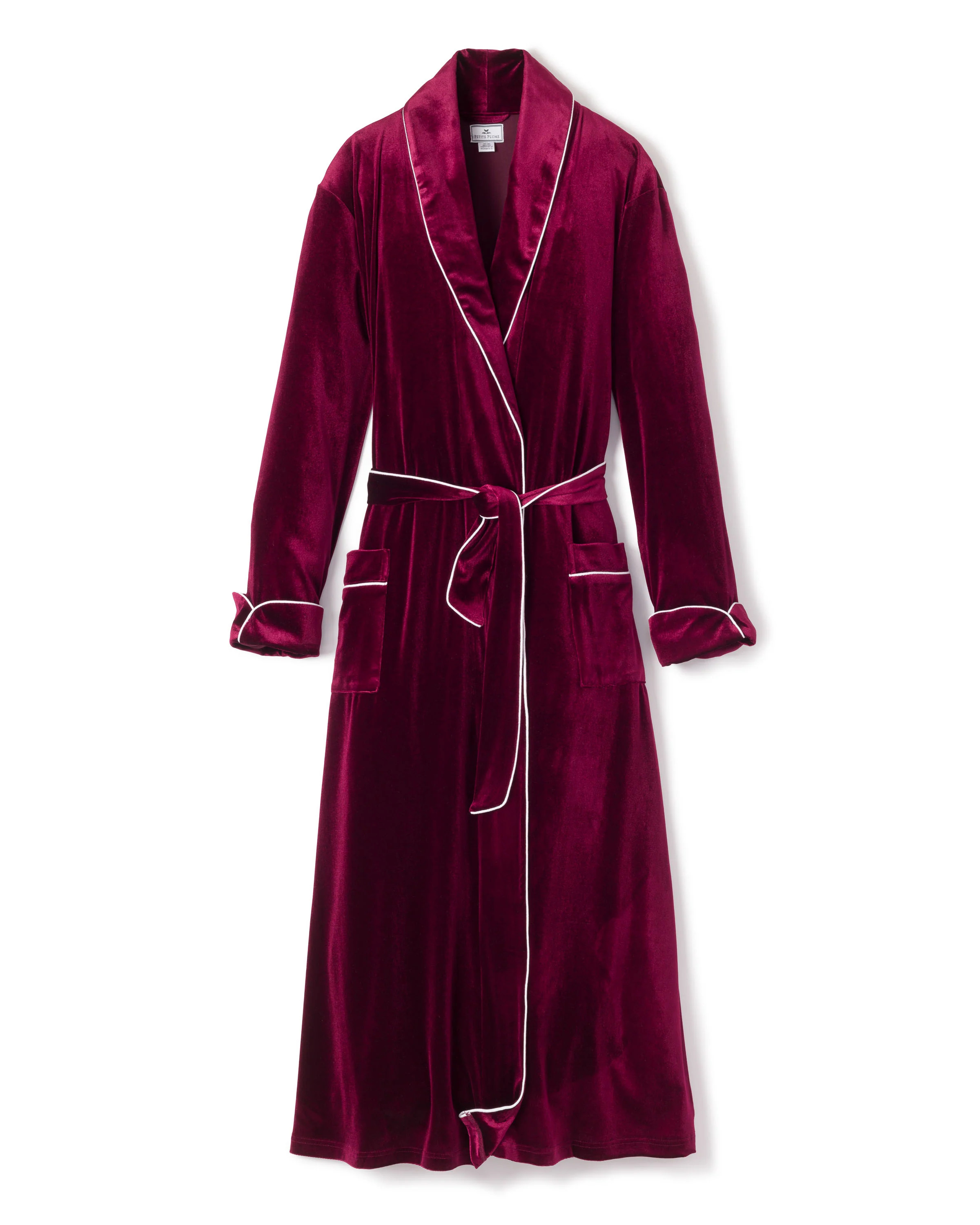 Women's Velour Robe in Royal Garnet | Petite Plume