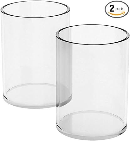 NIUBEE Acrylic Pen Holder 2 Pack,Clear Desktop Pencil Cup Stationery Organizer for Office Desk Ac... | Amazon (US)