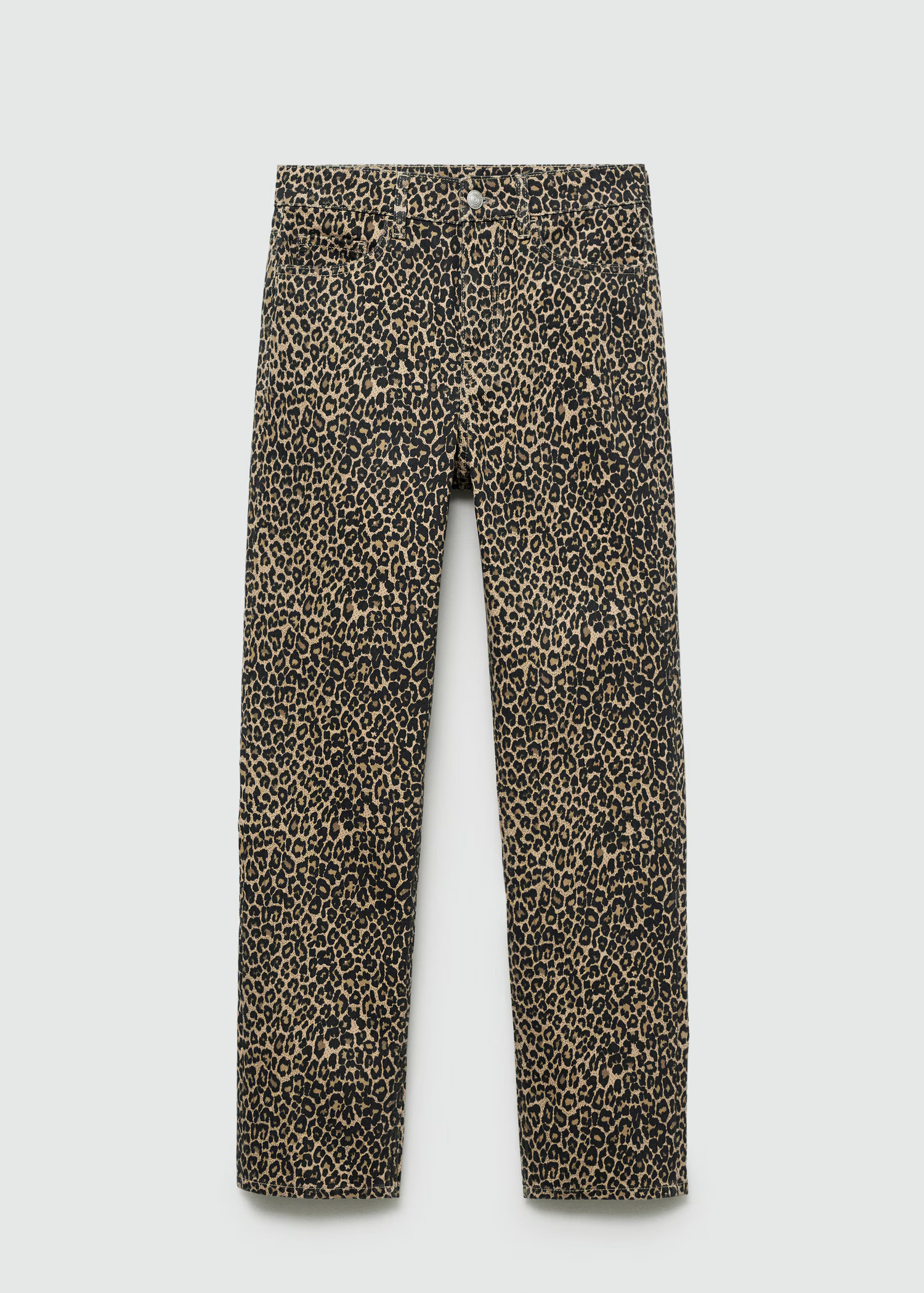 Leopard-print straight jeans - Woman | MANGO USA | MANGO (US)