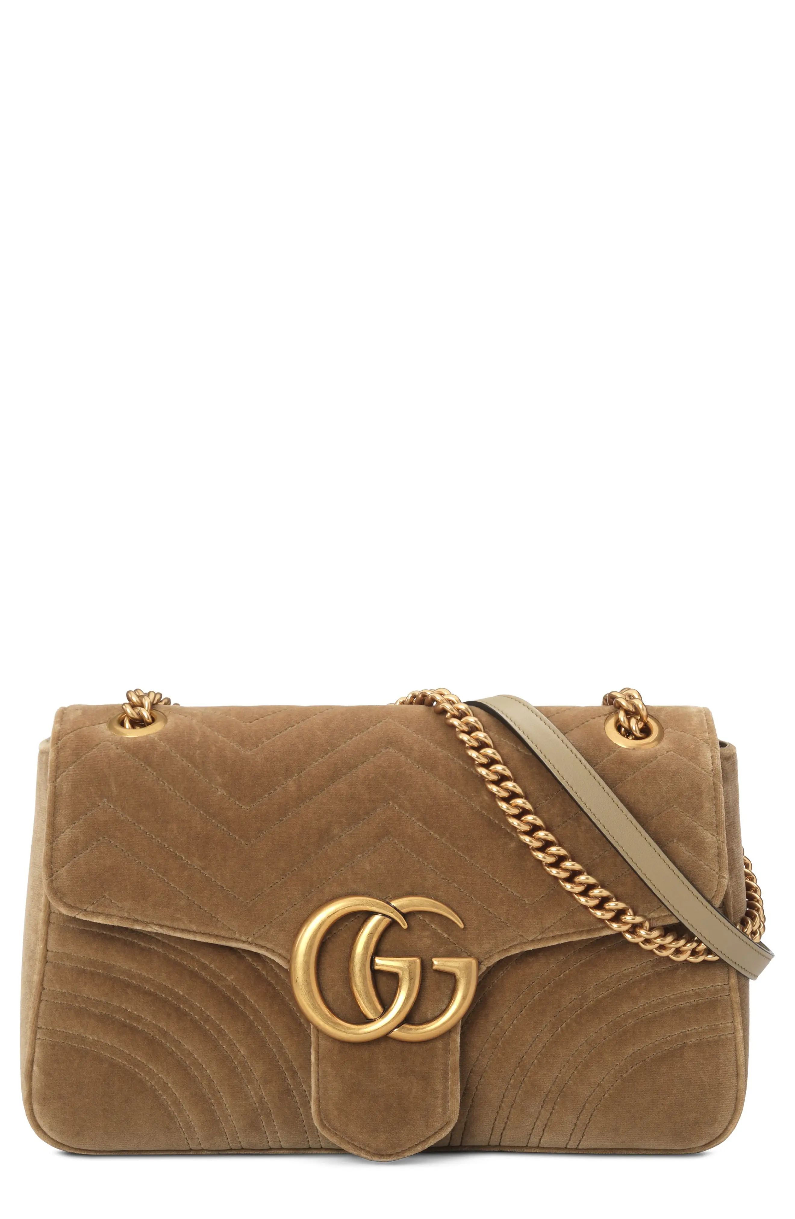 Gucci Medium GG Marmont 2.0 Matelassé Velvet Shoulder Bag | Nordstrom