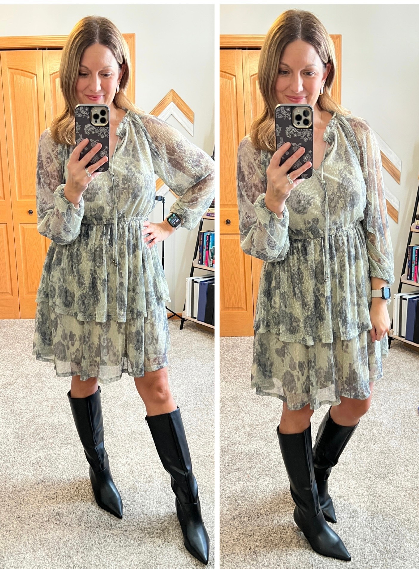 The perfect holiday dress! 
**also comes in a solid burgundy color**

Fit Tips
Dress - TTS, in size S
Boots - TTS

Maurices | Amazon | Holiday Outfit 

#LTKHoliday #LTKOver40 #LTKSaleAlert