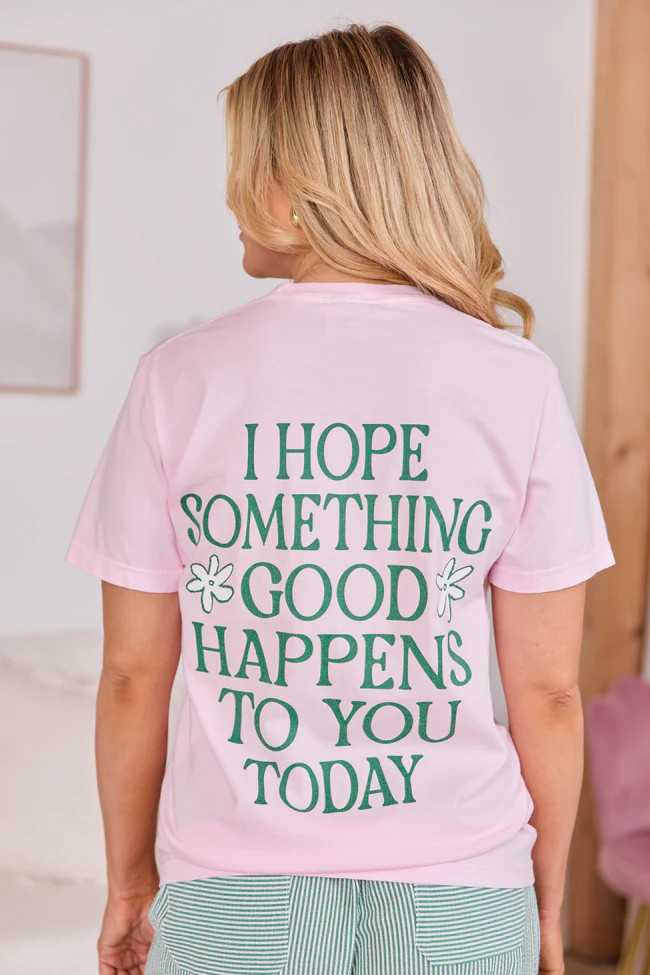 Good Things Happen Light Pink Graphic Tee | Pink Lily