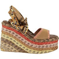 Kurt Geiger – Plateau-Keilsandalen mit gewebter Sohle und bedruckten Bändern | Balardi (US & Canada)