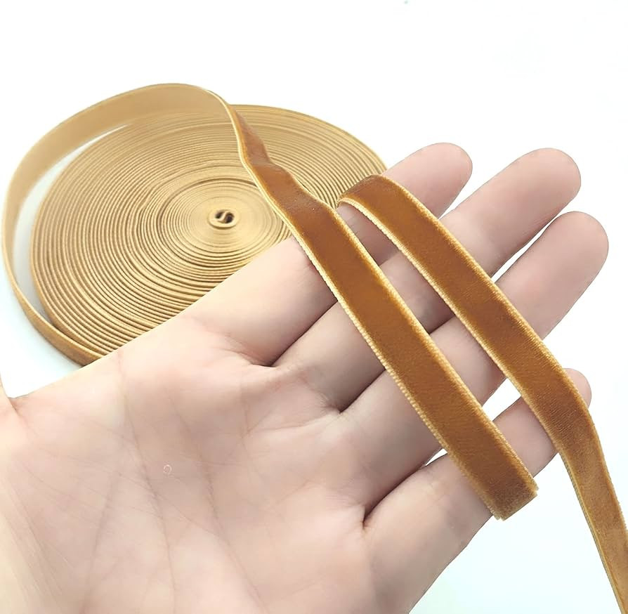 YOOGCORETT 10 Yards Vintage Khaki Brown Velvet Ribbon Christmas Ribbons for Christmas Gifts Wrapp... | Amazon (US)