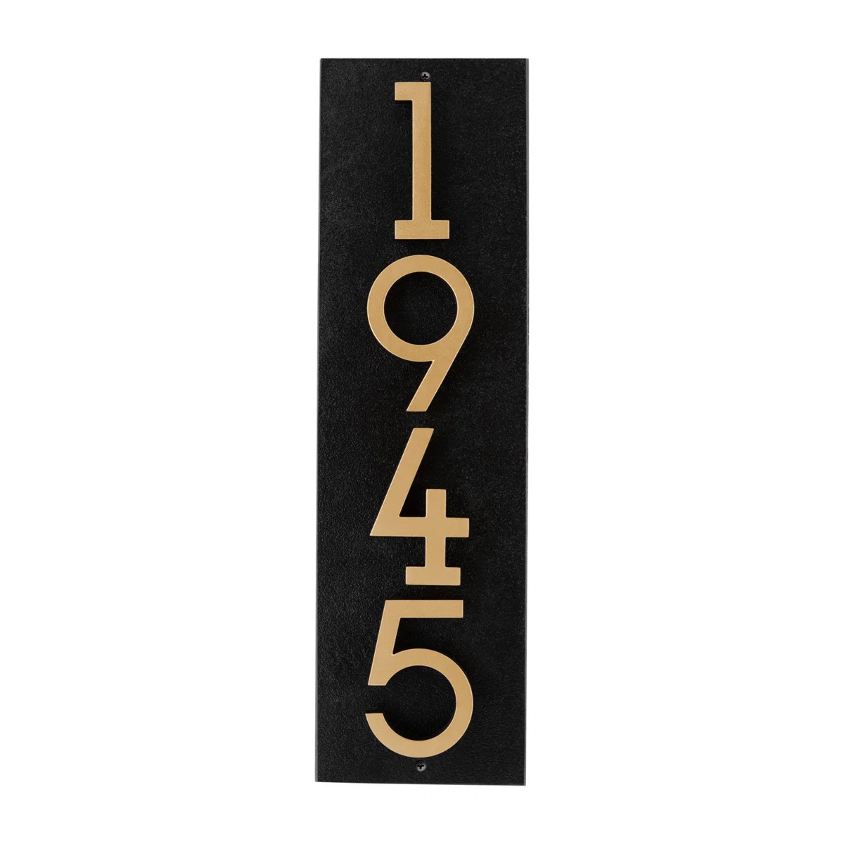 Floating 4-Number Vertical Sign, Black /w/ Black / Gold Modern Font Numbers | Wayfair North America