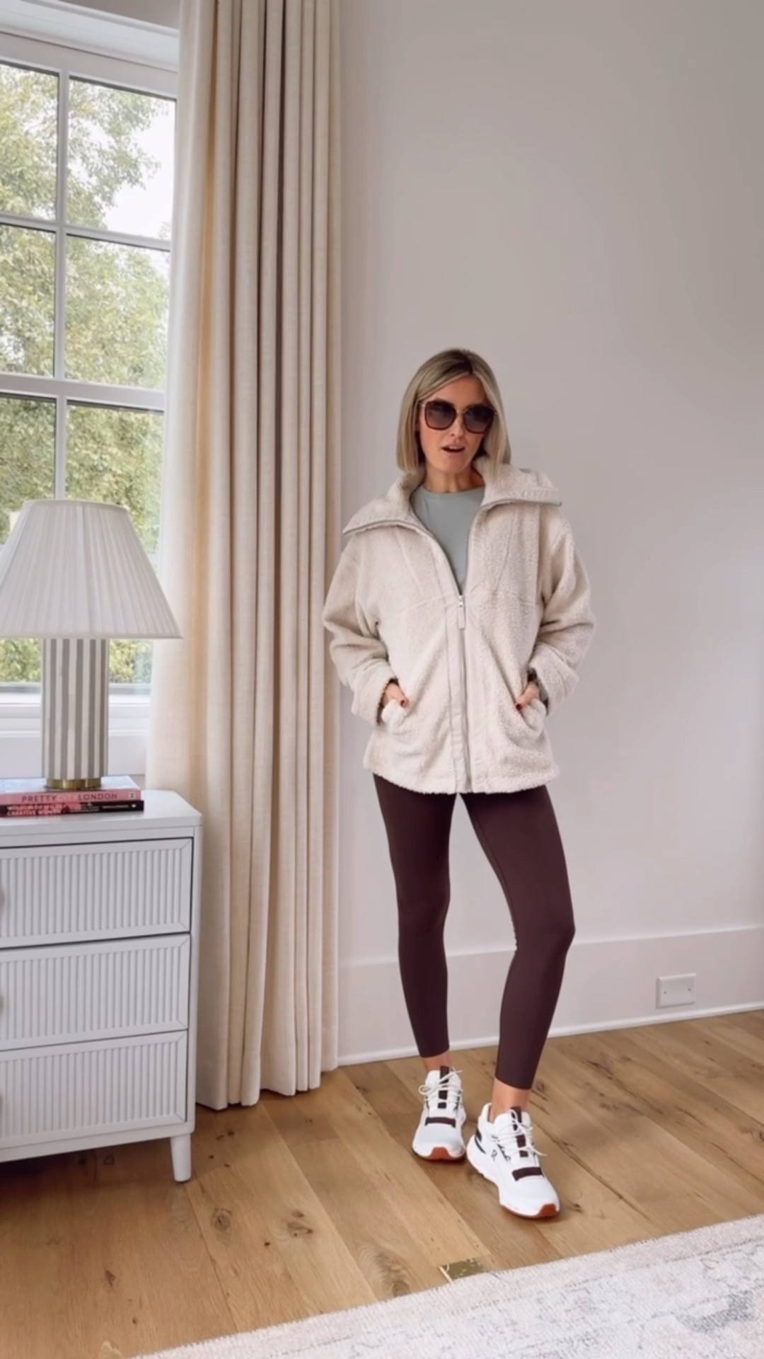 Love this Sherpa cream athleisure jacket to wear over this sage green long sleeve & brown leggings! The perfect look for traveling or going on a walk when it’s cold outside! Wearing S in the jacket & M in the top/leggings! 

Loverly Grey, Target, athleisure, activewear, leggings, Sherpa jacket, travel outfit 

#LTKStyleTip #LTKActive #LTKSaleAlert