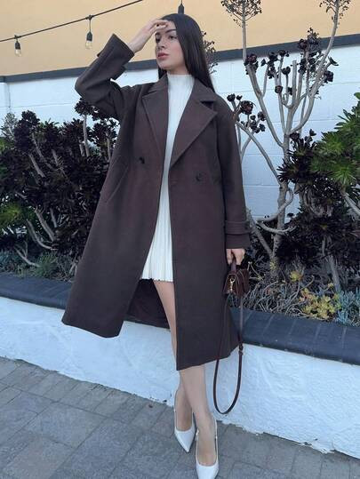 Andrea Bello Autumn/Winter New Loose Soft Woolen Oversize Coat For Women, Elegant Style | SHEIN