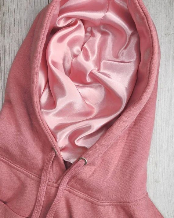 Dusty Rose - Satin Lined Hoodie for Natural Hair | Etsy (US)