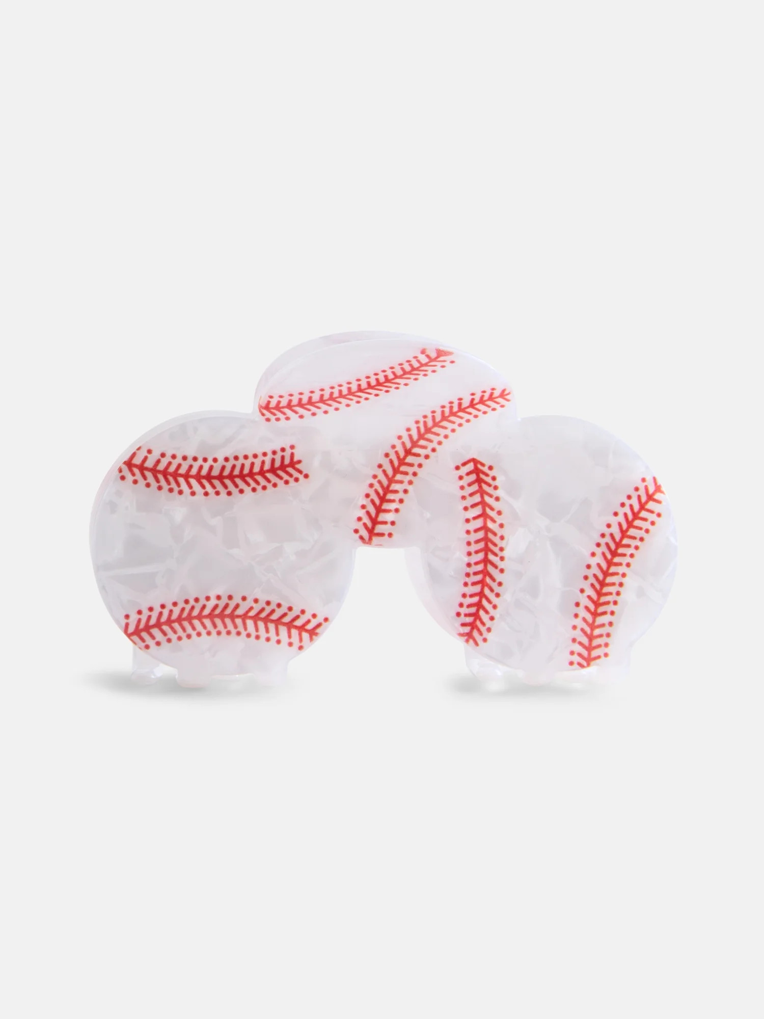 No Boundaries Baseball Hair Claw Clip, White, One Size | Walmart (US)