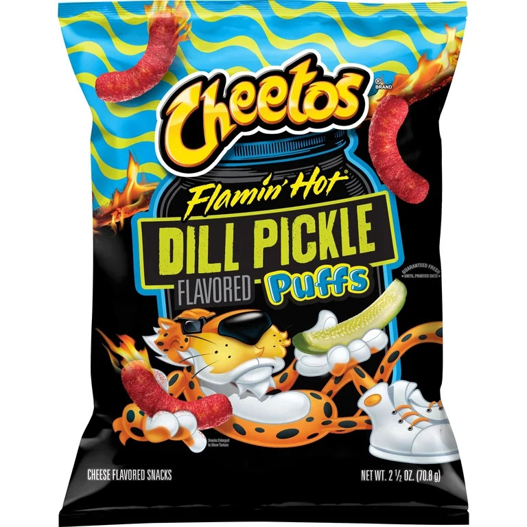 Cheetos Puffs Flamin Hot Dill Pickle Cheese Flavored Snacks 2.5oz | Walmart (US)