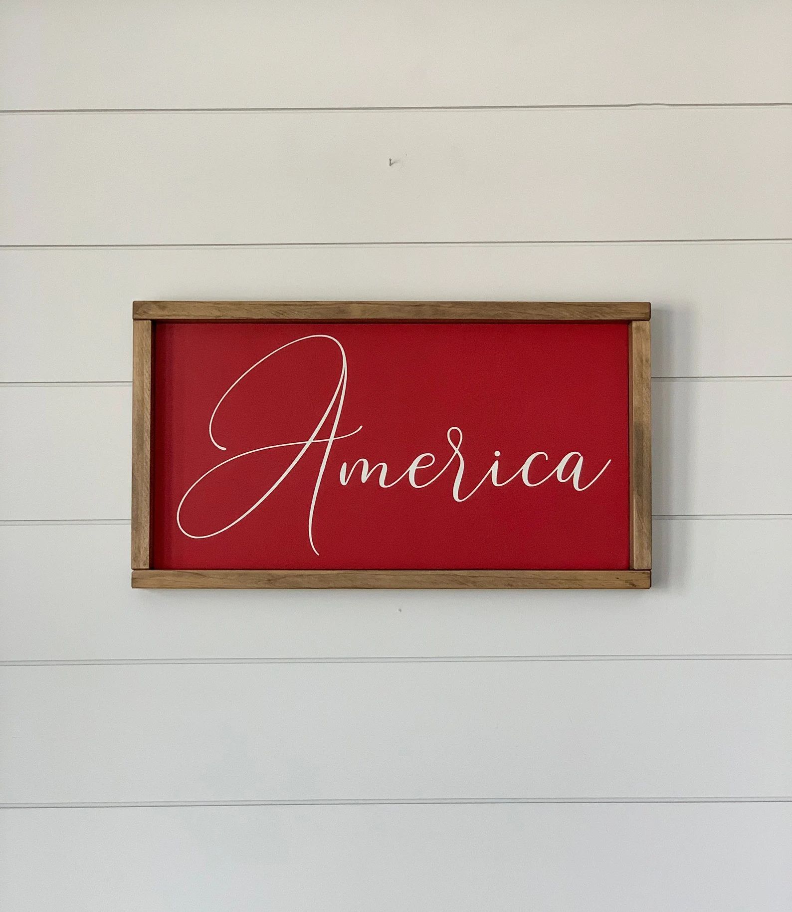 Red America 4th of July sign. 4th of July decor. Americana decor. 4th of July sign. America decor | Etsy (US)