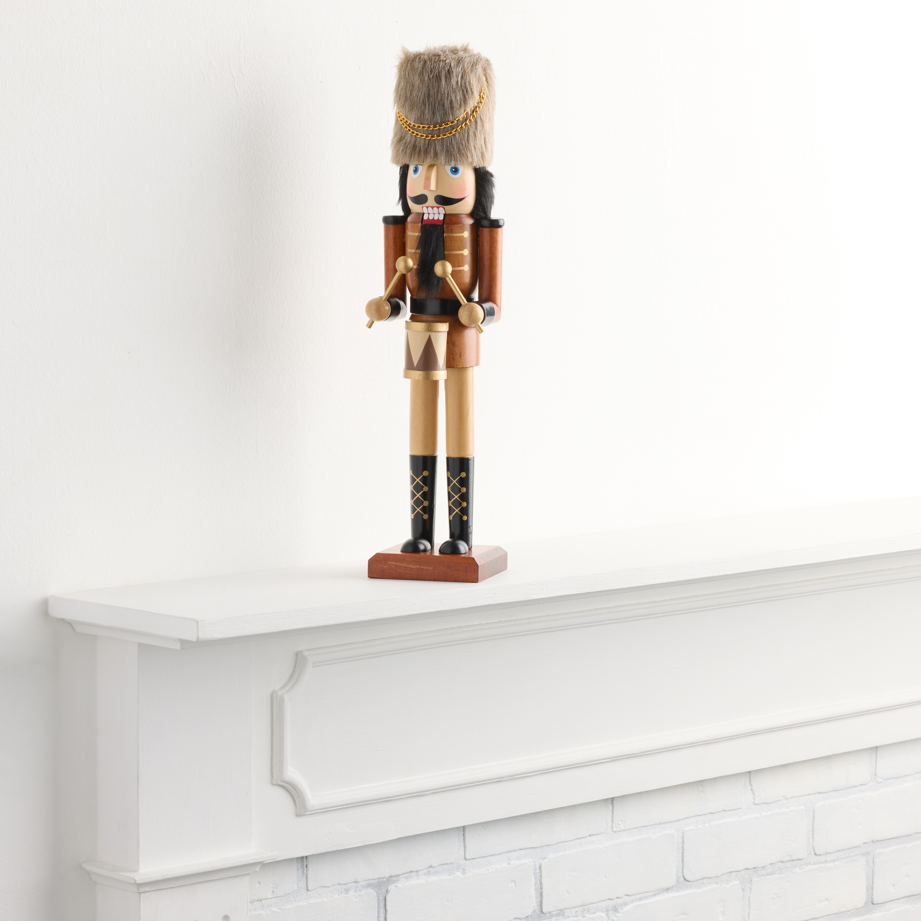 Tall Drummer Nutcracker with Faux Fur Cap Decor | World Market