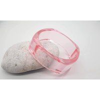 Retro Transparent Pink Resin Bangle Bracelet Wide Disco Hand Made Jewellery | Etsy (UK)