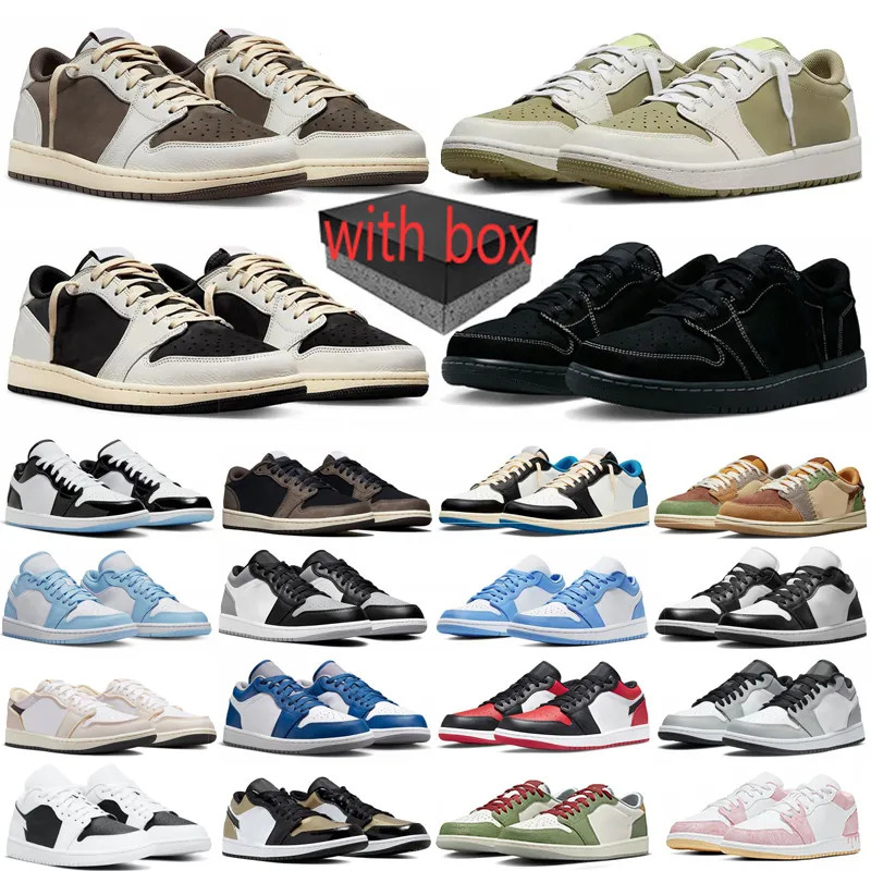 With Box 1s low Men Women Basketball Shoes 1 low Olive Black Phantom Cool Grey UNC Court Purple p... | DHGate