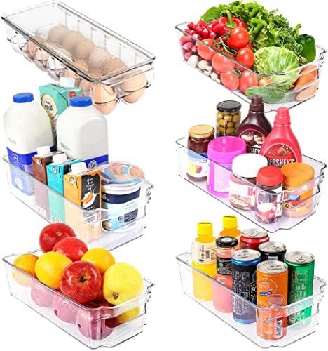 KICHLY (Set of 6) Refrigerator Organizer - Include 6 Organizer 5 Drawers & 1 Egg Holding Tray, Stack | Amazon (CA)