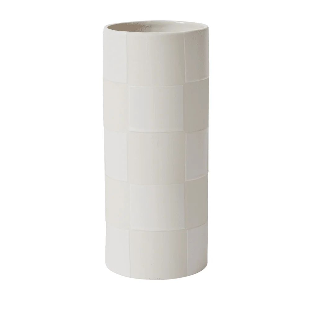 Checkerboard Vase, Off-White - Large | Shop Sweet Lulu