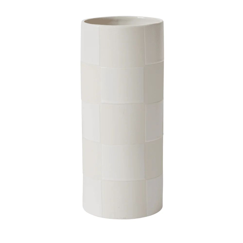 Checkerboard Vase, Off-White - Large | Shop Sweet Lulu