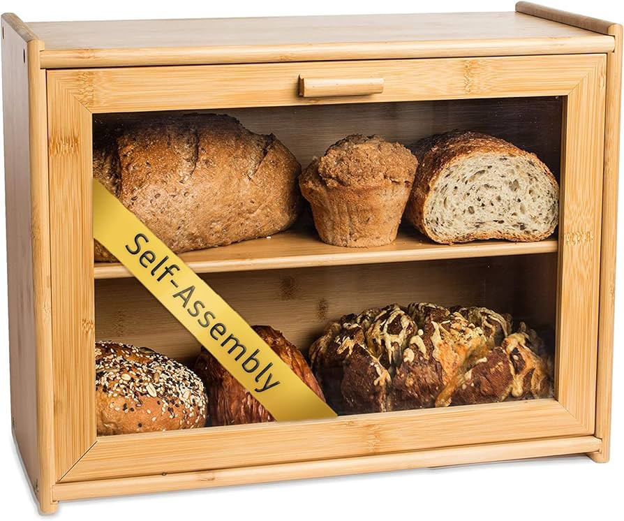 Laura's Green Kitchen Bread Box - Bamboo Bread Box For Kitchen Countertop | Bread Storage For Hom... | Amazon (US)