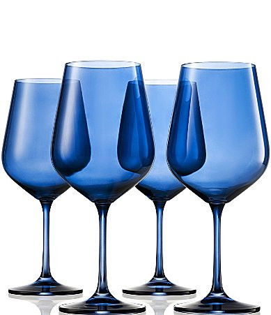 Godinger Sheer Blue Wine Glasses Set of 4 - Blue | Dillard's