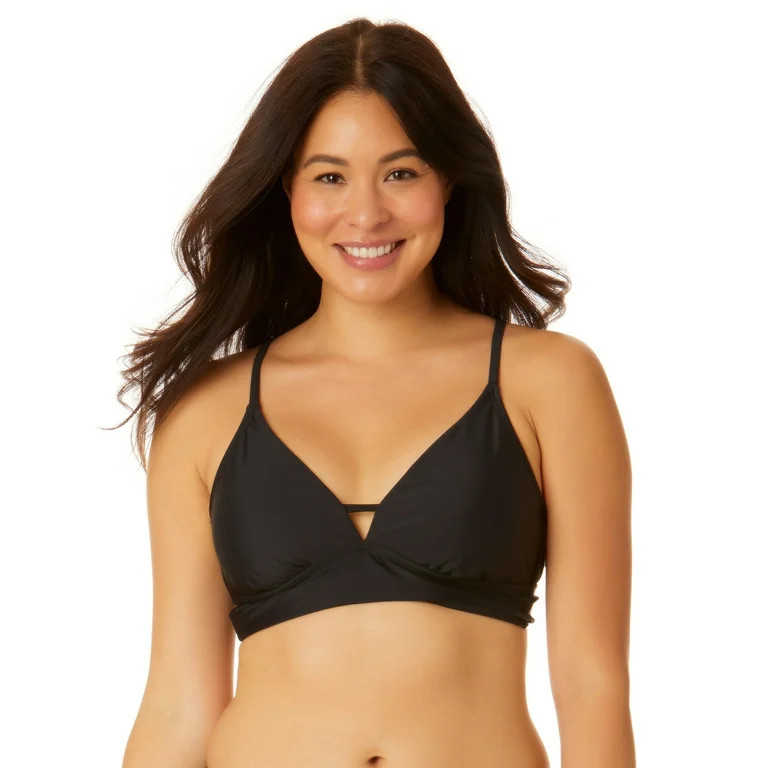 No Boundaries Juniors Plunge Longline Swim Top | Walmart (US)