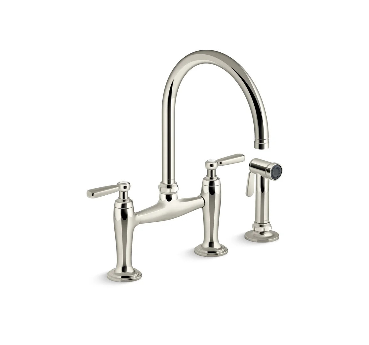 Edalyn by Studio McGee Two-Hole Bridge Kitchen Sink Faucet with Side Sprayer K-28356-SN | Wayfair North America